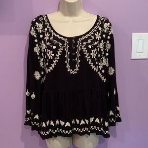 Anthropologie Meadow Rue Gardiner Henley blouse M